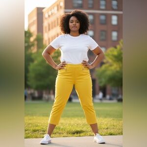 Chaus Yellow capris size large